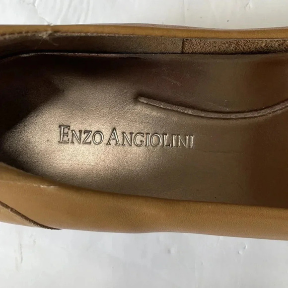 Enzo Angiolini tan & brown square toe flats Leather upper Women’s size 6.5 - Picture 9 of 11
